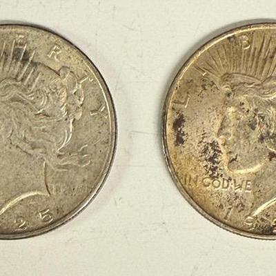 2 One Dollar Coins 1925, 1922