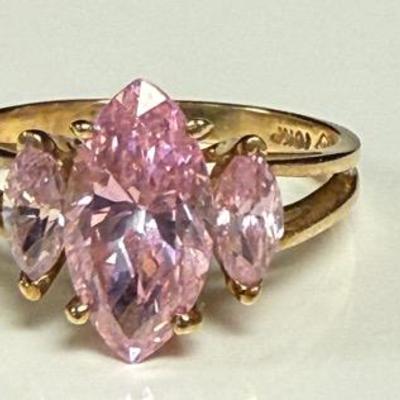 10k P Pink Marquise Ring