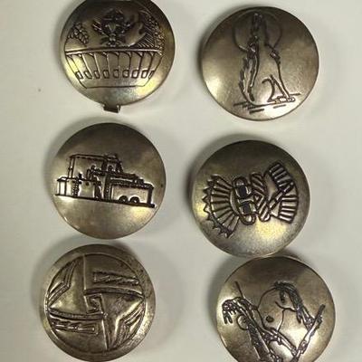 6 Native American Button Covers