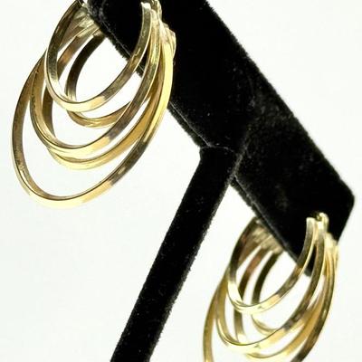 14K Gold Quintuple Hoop Earrings