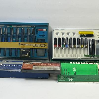 Vintage Technical Drawing Sets – Castell TG S1164, Staedtler Mars 700 & Platignum w/ 4 Nibs