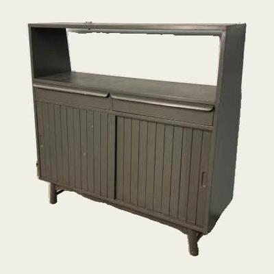 Contemporary Gray Wood Storage Cabinet - 48x12x48"