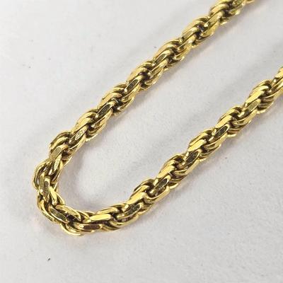 14K Gold 18” Rope Necklace (3.93g) 
