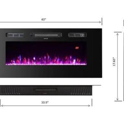 Mod-Arte Wall Mounted 40” Electric Fireplace 