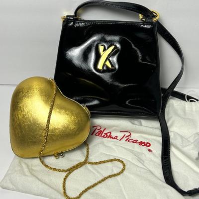 Vintage Paloma Picasso Purse & Made In Italy Heart Clutch