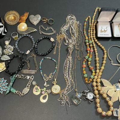 Costume Jewelry Including New CZ Gold Tone Set 