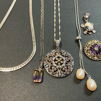 Sterling Silver Necklaces And Pendants Including Esposito 