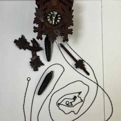 Vintage German Black Forest Cuckoo Clock - Hand-Carved In 1940's