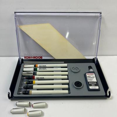 Vintage Koh-I-Noor Rapidograph Set 3165-SP-7, Seven Technical Pens & Ink – Made in Germany