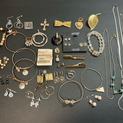 Costume Jewelry with Sterling Silver Necklace