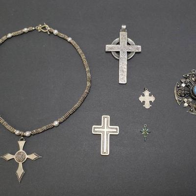 Sterling Silver Crosses and Cross Necklace