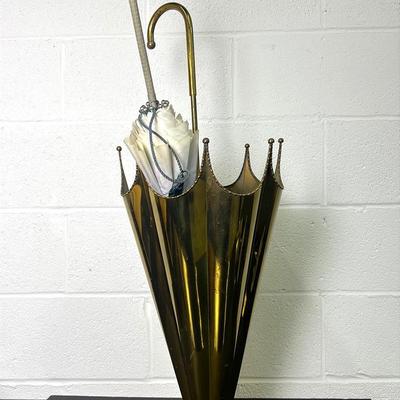 Brass Umbrella Shaped Umbrella Stand - 32”