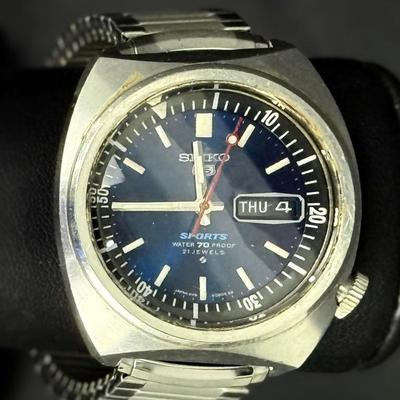 Vintage Seiko Sports 6119-6023 Automatic Watch – Waterproof, Japan-Made