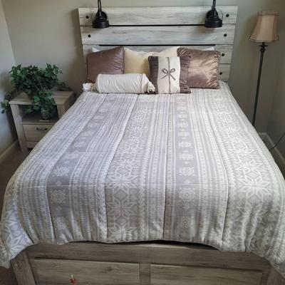 Queen Size Storage Bed Frame & Tempurpedic Mattress 