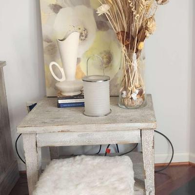 Accent Table, Ottoman And Decor