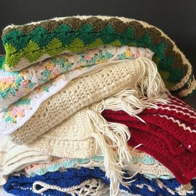 Crocheted Throws (7 pieces)