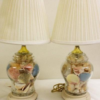 Pair Of Seashell Table Lamps 