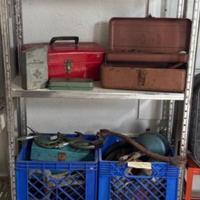 Tool Cleanout Shelf With Sockets, Boxes, Lights, Machinist Calipers, Etc 