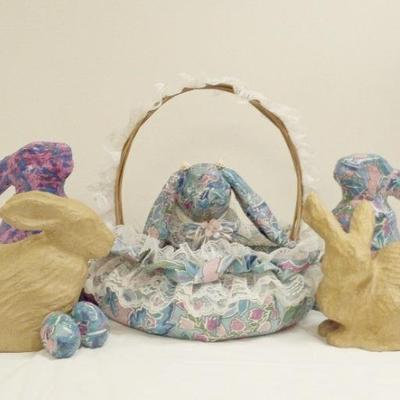 Paper Mache Bunny Decor