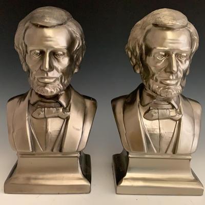 Abe Lincoln Silvertone Bookends