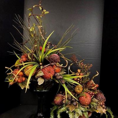 Heavy Faux Sugared Fruit And Floral Arrangements 