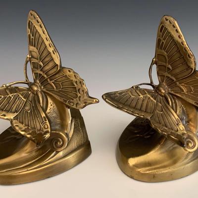 Brasstone Metal Butterfly Bookends