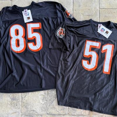 Pair (2) Genuine NFL Cincinnati Bengals Player Jerseys, C. Johnson & O. Thurman
