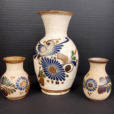 Mexican Tonala Folk Art Vases