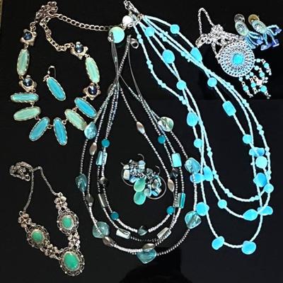 Jewelry Group in Blues and Greens