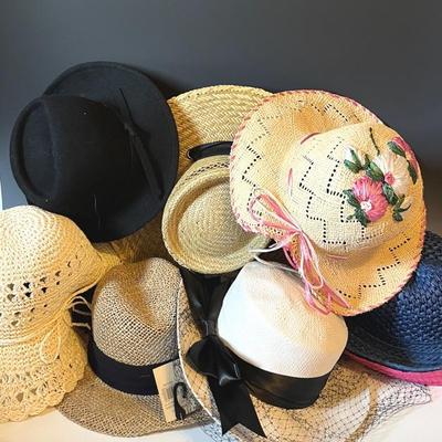 Straw Hats (8) plus Wool Felt