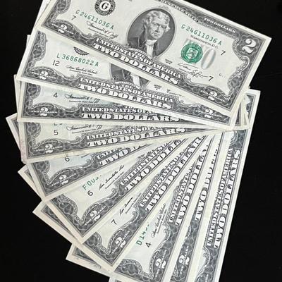 1976 (5), 2003 (3), 2009(1), 2013 (2) $2 Federal Reserve Notes 