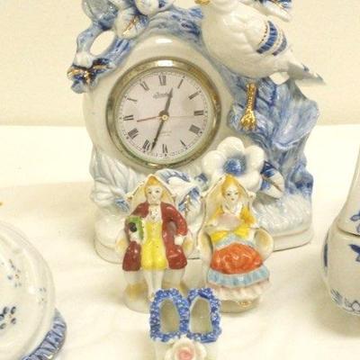 Blue and White Decor with Clock and More