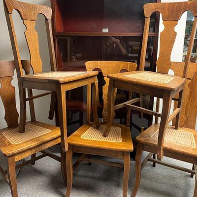 Set of 19th Century Oak Chairs (5)