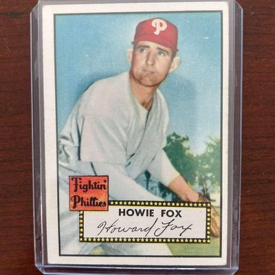 1952 Topps Baseball Card. Howie Fox - Philadelphia Phillies #209