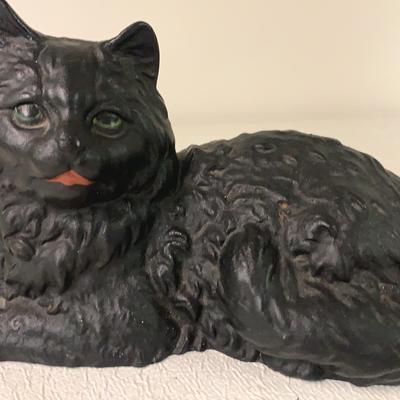 Vintage Cast Iron Black Cat Doorstop