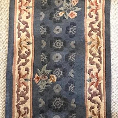 Chinese Chen Chu Handcarved Wool Pile Runner