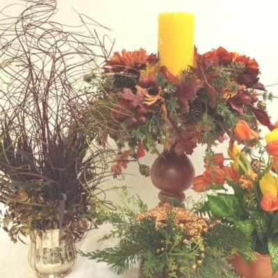 Natural Fall Decor with Candleholder
