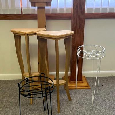 Wire and Wood Plant Stands/Pedestals