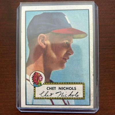 1952 Topps Baseball Card.  Chet Nichols - Boston Braves. #288 Red Back