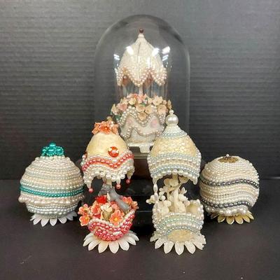 Vintage Handmade Diorama Beaded Eggs #3