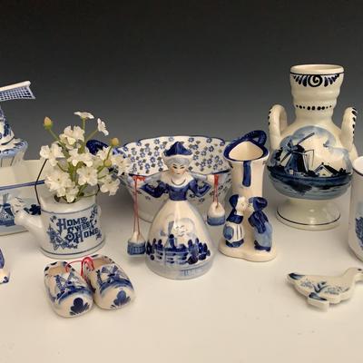Variety Of Delft And Delft Style Collectibles 