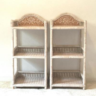 Pair Of Pier One Wicker Night Stands 