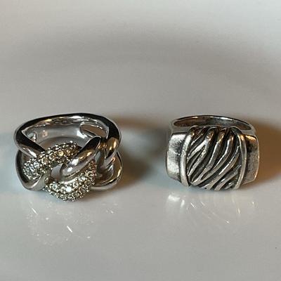 Sterling Silver Ring And  Swarovski Ring 