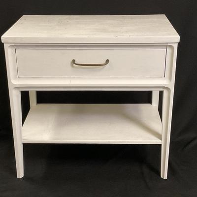 White Wood Side Table With Drawer 