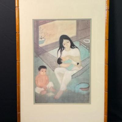 Lithograph Titled Maternal Love, By Le Van Bing