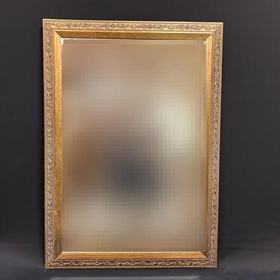 Gold Framed Beveled Mirror