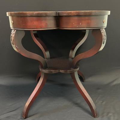 Mahogany Leather Top Table 2