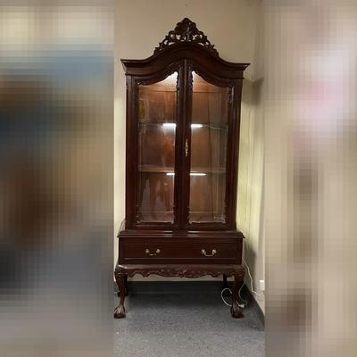 Mahogany Cabinet With Glass Doors