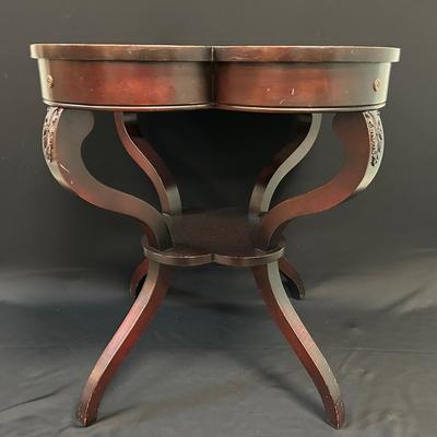 Mahogany Leather Top Table 1