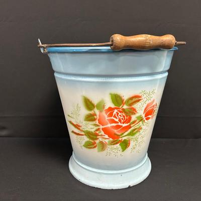 Floral Enamelware Bucket